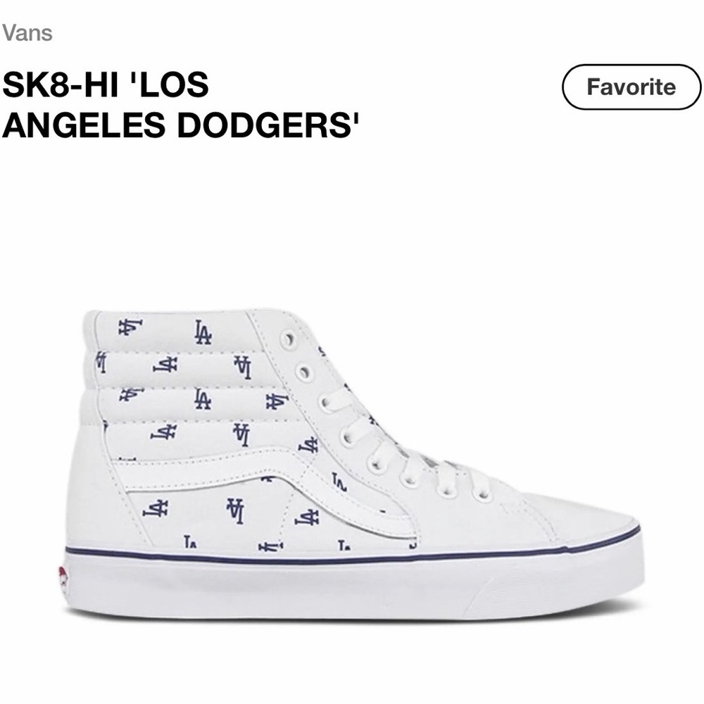 Vans White and Blue LA Dodgers High-Top Sneakers